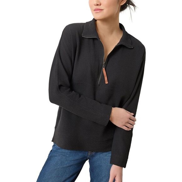 Lilla P WomensDolman Half Zip Pullover Black